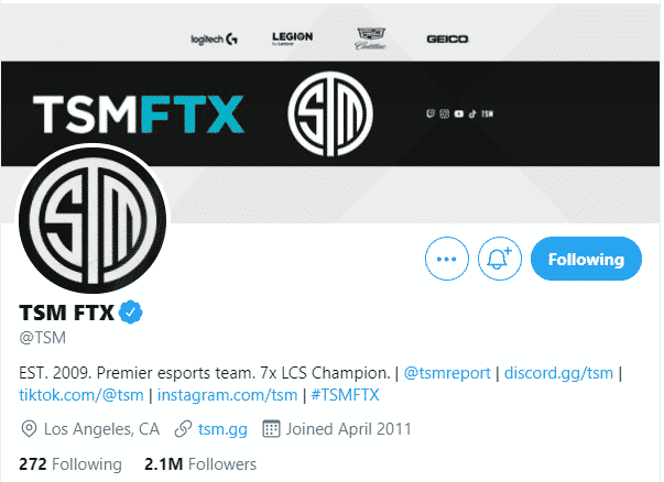 TSM FTX's official Twitter Page Banner